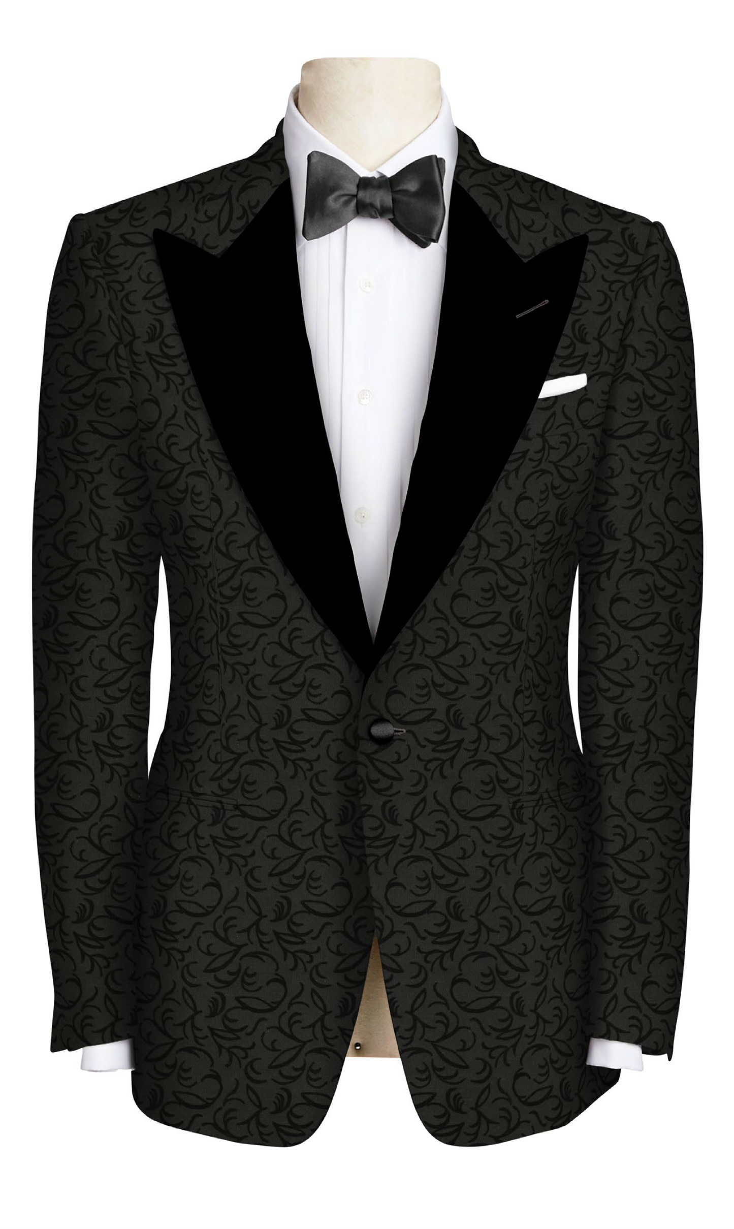 Dinner Jacket Black on Black Applique 1 979-01