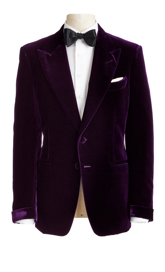 Dinner Jacket Velvet Eggplant Purple 921-02