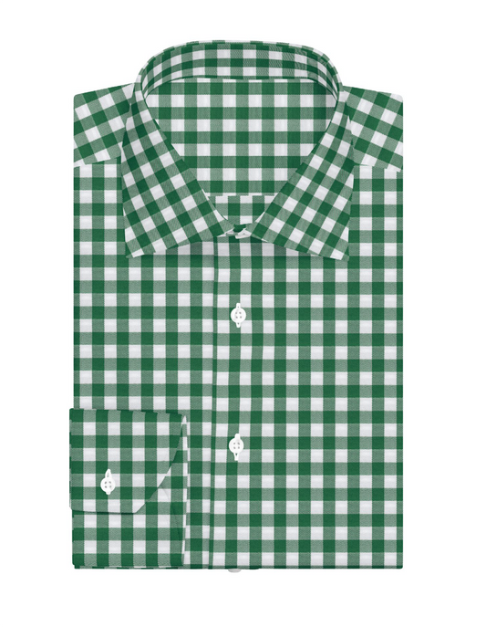 Dress Shirt Green Plaid 6394