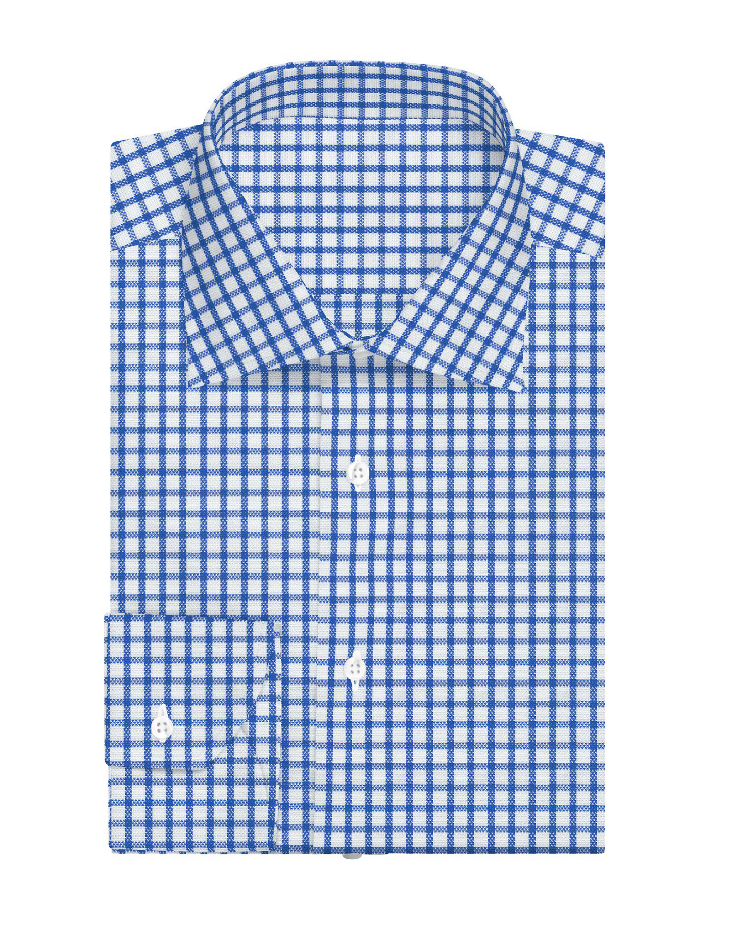 Dress Shirt Thin Blue Plaid 6428