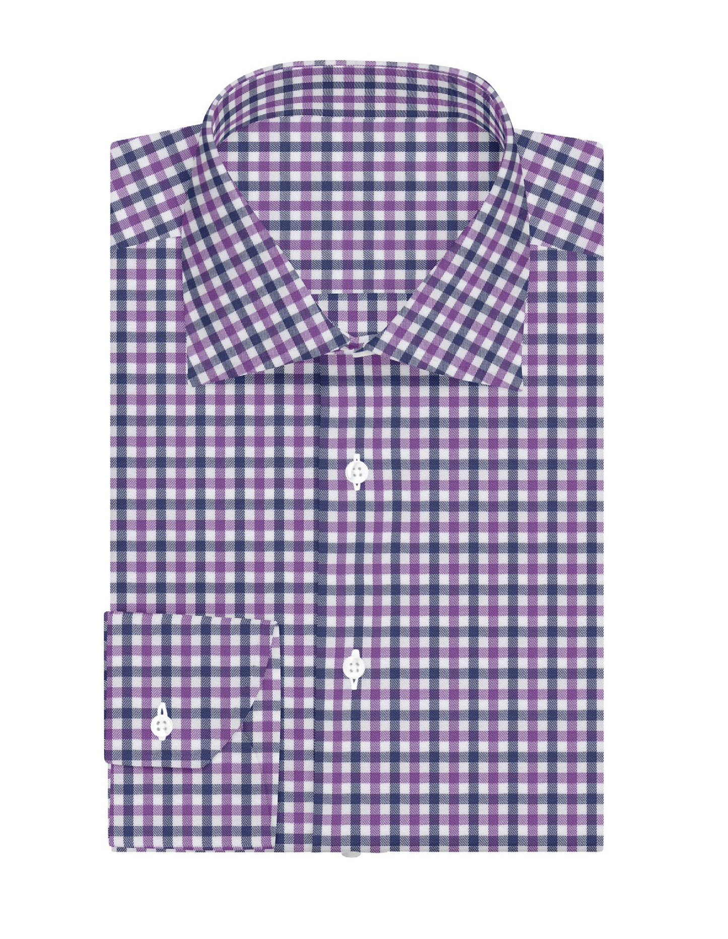Dress Shirt Purple and Black Plaid 6384