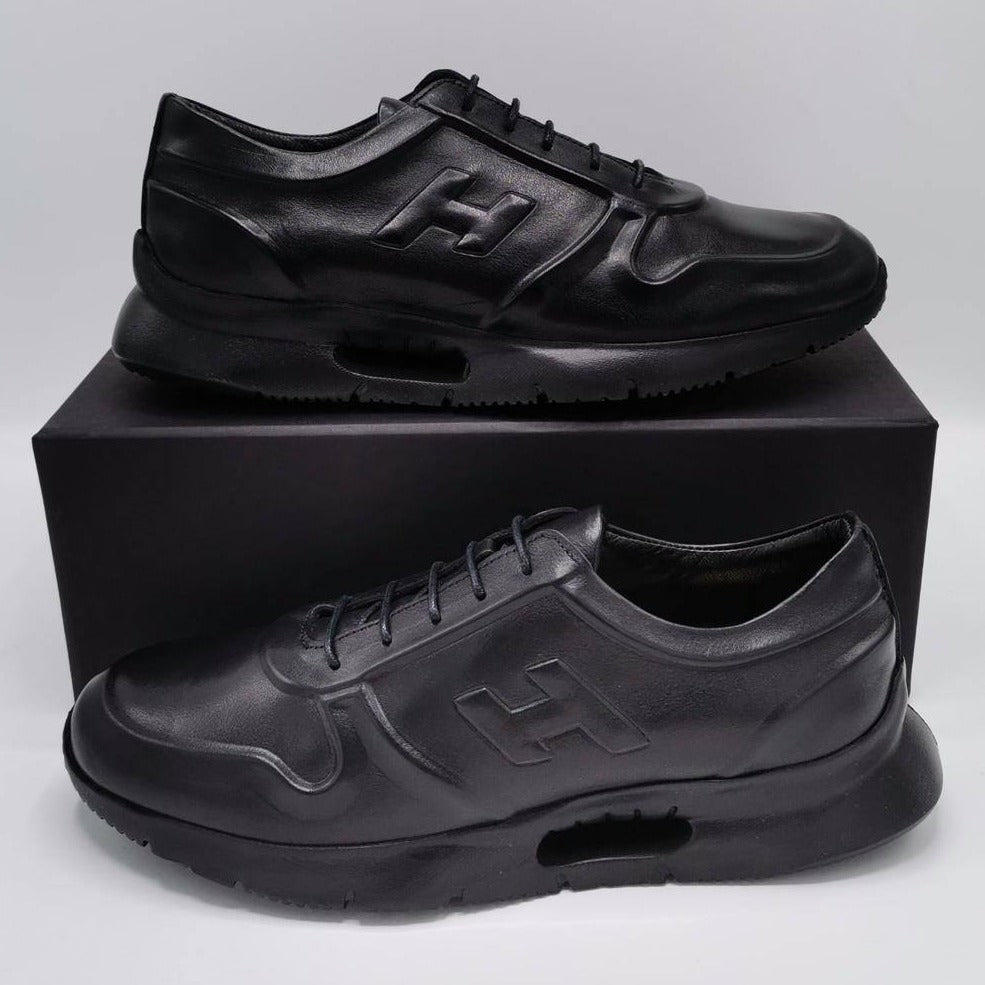 Walking Shoes Leather Black