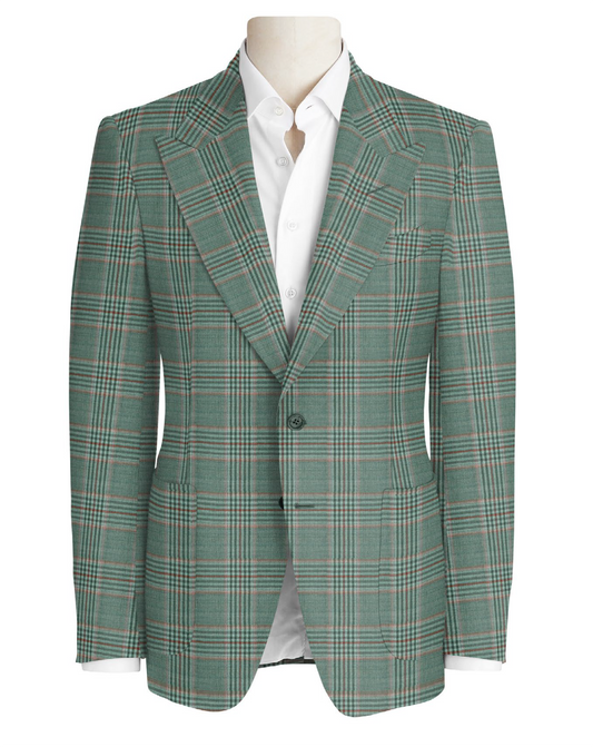 Sport Coat Pink & Red Check on Sage 970-30