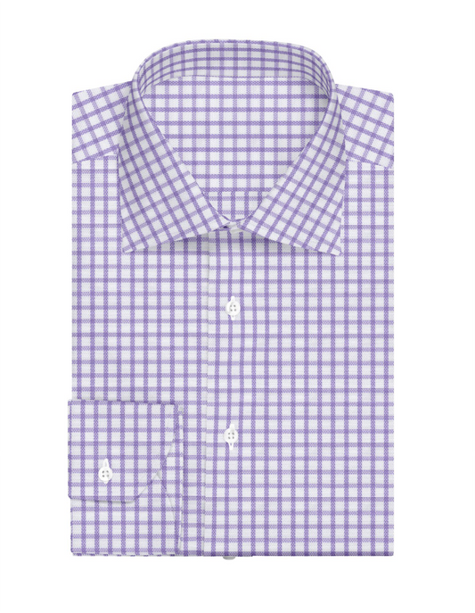 Dress Shirt Thin Purple Plaid 6426
