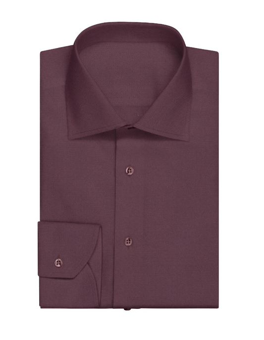 Dress Shirt Solid Wine Red 4224
