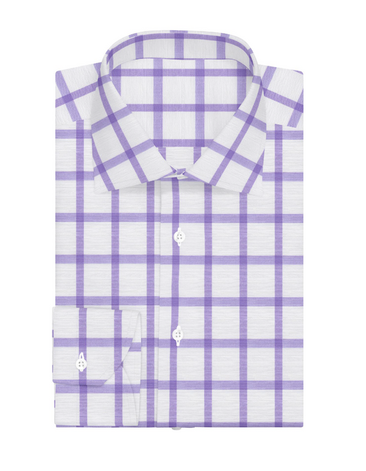 Dress Shirt Light Purple Plaid 6356