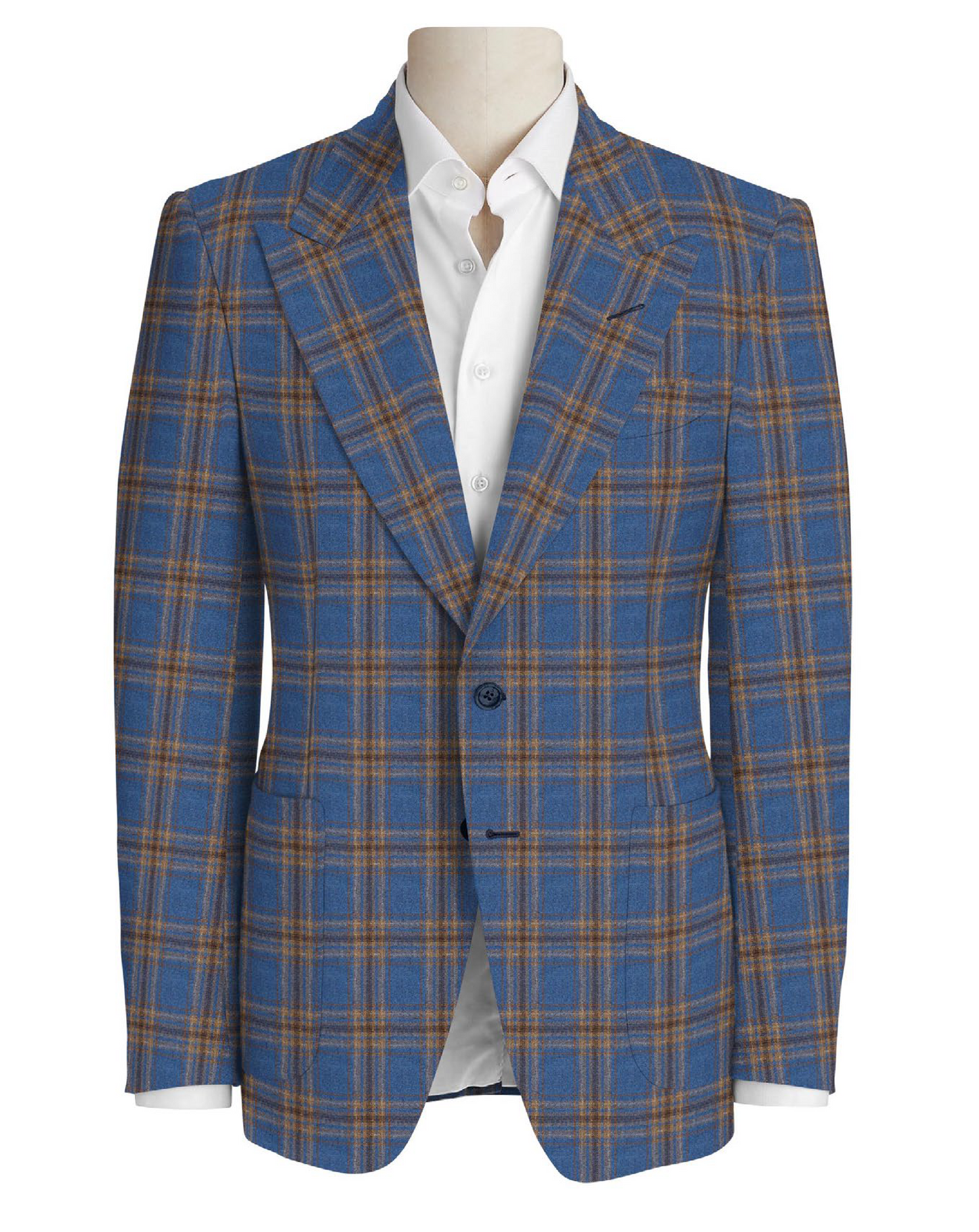 Sport Coat Brown Check on Royal Blue 970-12